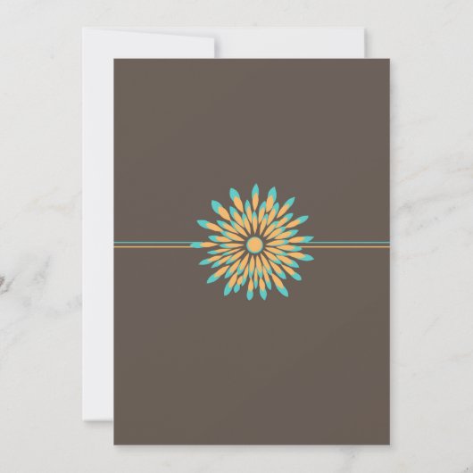 Retro Floral Pattern Weddenschap Kaart (Achterkant)