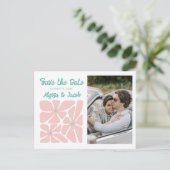 Retro Floral Photo Wedding Save the Date Briefkaart (Staand voorkant)