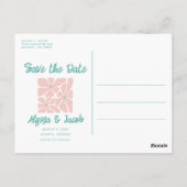 Retro Floral Photo Wedding Save the Date Briefkaart (Achterkant)