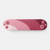 Retro Floral Pink Persoonlijk Skateboard (Horizontaal)