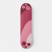 Retro Floral Pink Persoonlijk Skateboard (Voorkant)