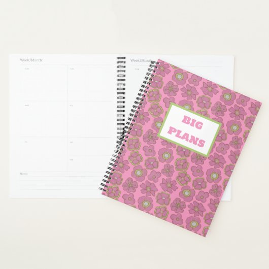 Retro Floral Pink Planner (Display)