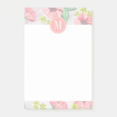 Retro Floral Pink Waterverf op maat Post-it® Notes (Voorkant)