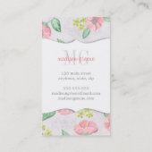 Retro Floral Pink Waterverf op maat Visitekaartje (Achterkant)
