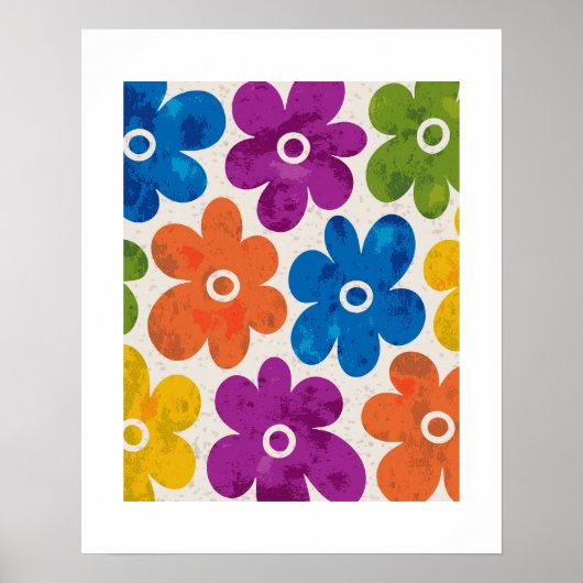 Retro Floral Pop-Art Poster (Voorkant)