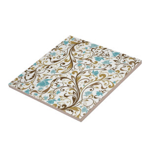 Retro Floral Print Tegel Tegeltje