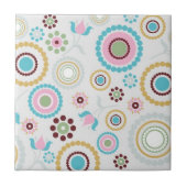 Retro Floral Print Tegel Tegeltje (Voorkant)