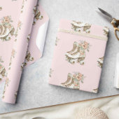Retro Floral Roller Skater Design  Pastels Cadeaupapier