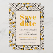 Retro Floral Save the Date bruiloft aankondiging (Voorkant / Achterkant)