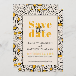 Retro Floral Save the Date bruiloft aankondiging