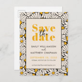 Retro Floral Save the Date bruiloft aankondiging (Voorkant / Achterkant)