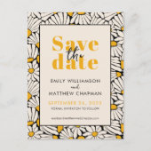 Retro Floral Save the Date bruiloft aankondiging (Voorkant)