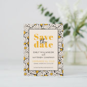 Retro Floral Save the Date bruiloft aankondiging (Staand voorkant)