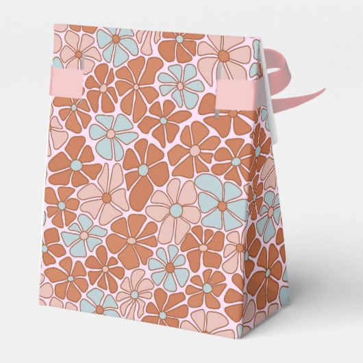 Retro Floral Seamless Pattern Bedankdoosjes (Achterkant)