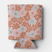 Retro Floral Seamless Pattern Blikjeskoeler (Achterkant)