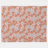 Retro Floral Seamless Pattern Fleece Deken (Voorkant (Horizontaal))
