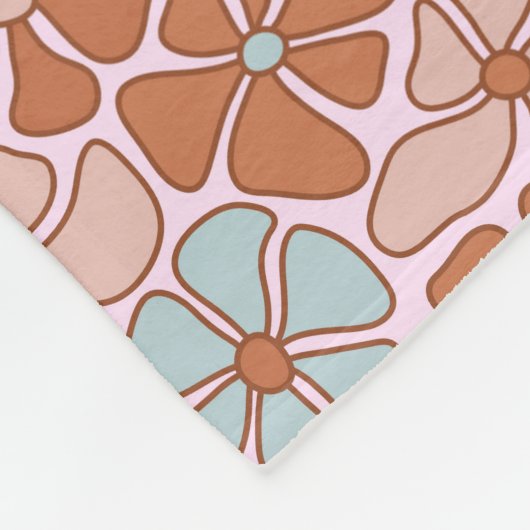 Retro Floral Seamless Pattern Fleece Deken (Hoek)