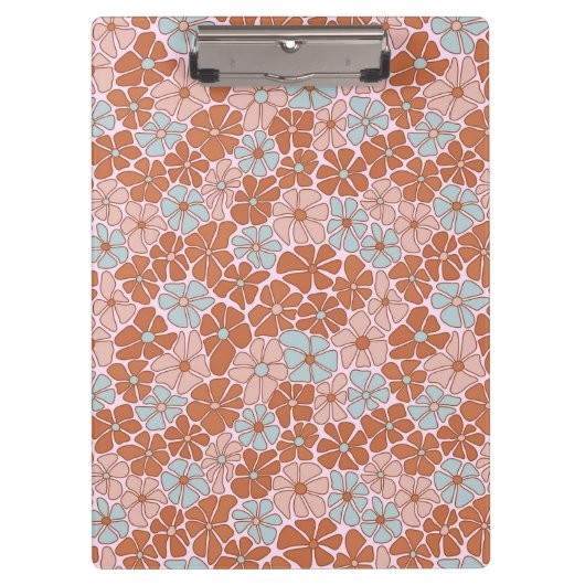 Retro Floral Seamless Pattern Klembord (Voorkant)