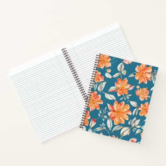 Retro Floral Seamless Pattern Notitieboek (Binnen)