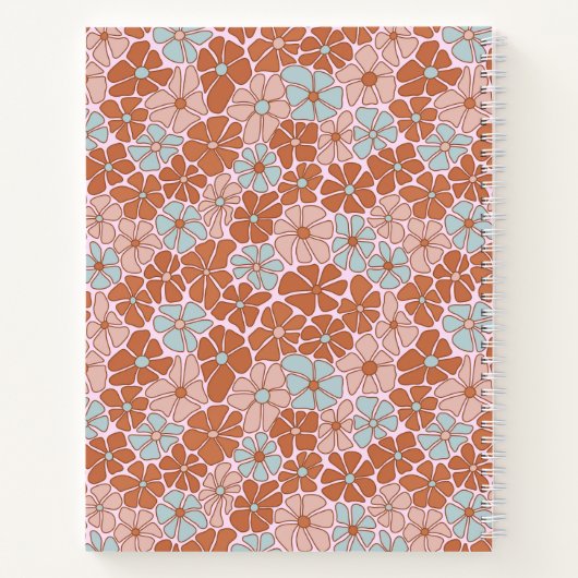 Retro Floral Seamless Pattern Notitieboek (Achterkant)