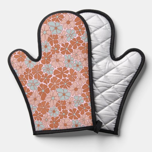 Retro Floral Seamless Pattern Ovenwant (Voorkant / Achterkant)