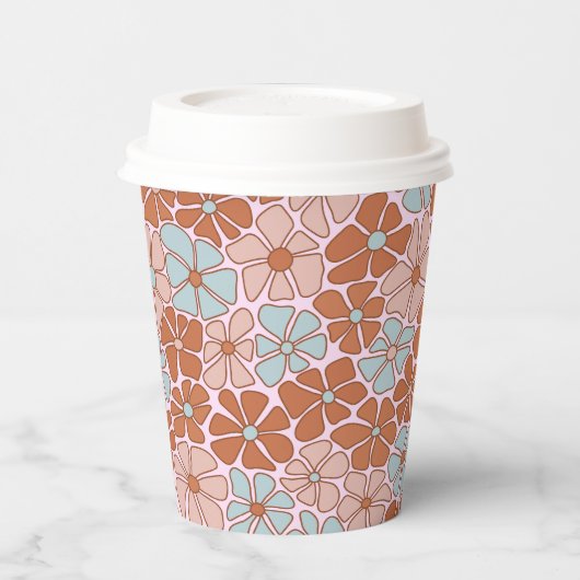 Retro Floral Seamless Pattern Papieren Bekers (Links)
