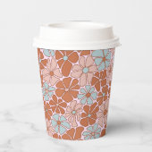 Retro Floral Seamless Pattern Papieren Bekers (Achterkant)