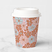 Retro Floral Seamless Pattern Papieren Bekers (Rechts)