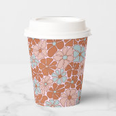 Retro Floral Seamless Pattern Papieren Bekers (Voorkant)