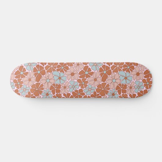 Retro Floral Seamless Pattern Persoonlijk Skateboard (Horizontaal)