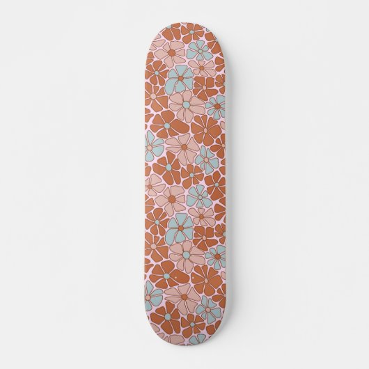 Retro Floral Seamless Pattern Persoonlijk Skateboard (Voorkant)