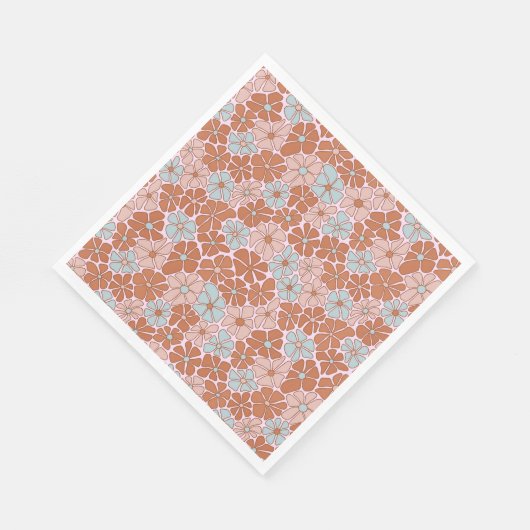 Retro Floral Seamless Pattern Servet (Hoek)