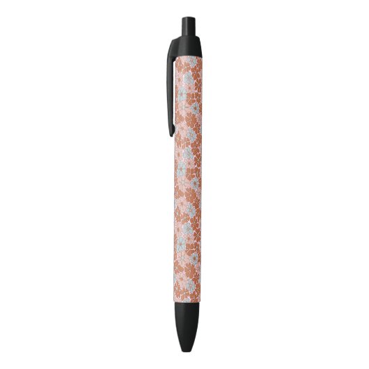 Retro Floral Seamless Pattern Zwarte Inkt Pen (Top (Verticaal))