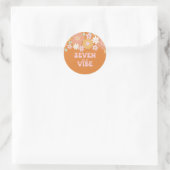 Retro Floral Seven is een Vibe 7e verjaardag Ronde Sticker (Tas)
