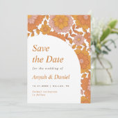 Retro Floral Simple Minimalist 60s 70s Boho Arch Save The Date (Staand voorkant)
