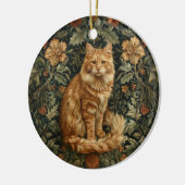 Retro Floral Sinaasappel Cat Keramisch Ornament (Links)