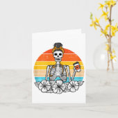 Retro Floral Skeleton Nurse Halloween Scrub Top Fa Kaart (Gele Bloem)