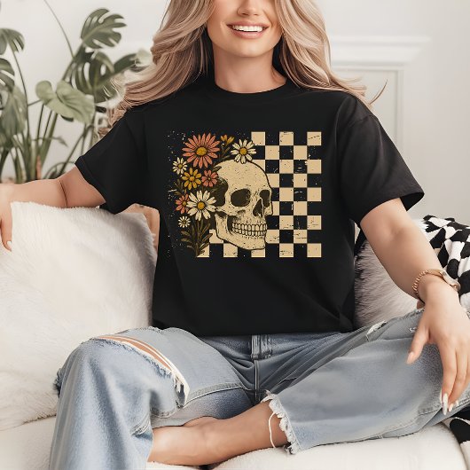 Retro Floral Skeleton Shirt | Spooky Season Shirt