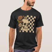 Retro Floral Skeleton Shirt | Spooky Season Shirt (Voorkant)