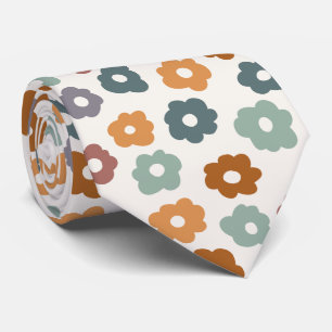 Retro Floral Spring Garden Stropdas
