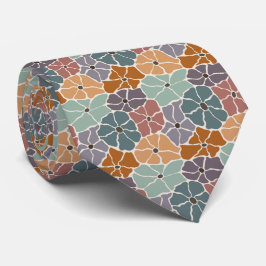 Retro Floral Spring Garden Stropdas