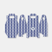 Retro Floral Stripes Monogram Ontwerp Bedankdoosjes (Uitgevouwen)