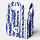 Retro Floral Stripes Monogram Ontwerp Bedankdoosjes (Geopend)