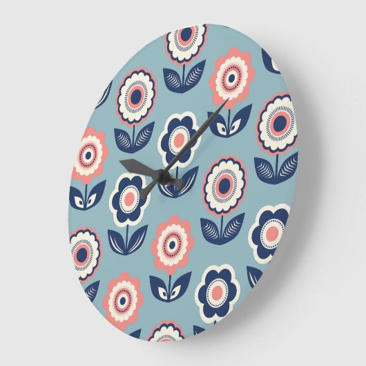 Retro Floral: Tijdloze patrooncharme Grote Klok (Hoek)