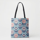 Retro Floral: Tijdloze patrooncharme Tote Bag (Voorkant)