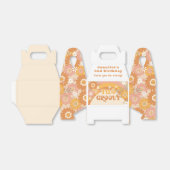 Retro floral two groovy jarig Favor Box Bedankdoosjes (Uitgevouwen)