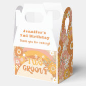 Retro floral two groovy jarig Favor Box Bedankdoosjes (Geopend)