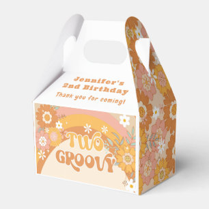 Retro floral two groovy jarig Favor Box Bedankdoosjes
