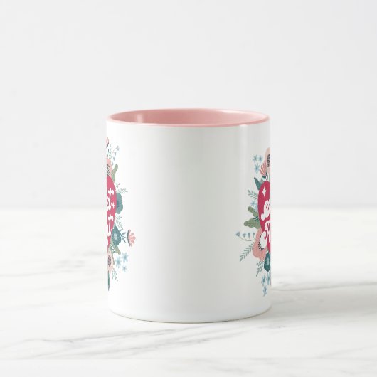 Retro Floral Valentijnsdag Koffie Mok (Midden)