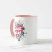 Retro Floral Valentijnsdag Koffie Mok (Voorkant links)